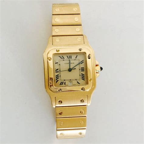 cartier santos 100 gold ebay|cartier santos price guide.